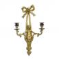Preview: 2-flammige Wandapplik Porzellan Bronze