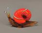 Preview: Murano Stil Glasfigur Schnecke