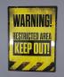 Preview: Blechschild Restricted Area Keep Out