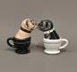 Preview: Salz und Pfeffer Streuer Paar Tea cup pugs