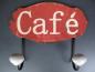 Preview: Wandhaken Blechschild Café