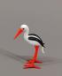 Preview: Lauscha Glasfigur Storch H5,5cm
