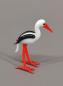 Preview: Lauscha Glasfigur Storch H5,5cm