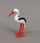 Preview: Lauscha Glasfigur Storch H8cm