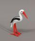 Preview: Lauscha Glasfigur Storch H8cm