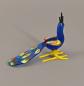 Preview: Lauscha Glasfigur Pfau 6x2x3cm