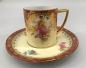 Preview: Porzellan Vitrinen-Tasse Mokkatasse Thüringen Jugendstil Rose