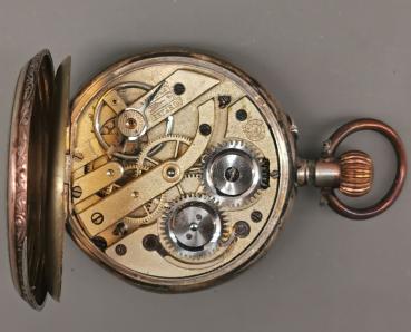Silberne Herren-Taschenuhr um 1890 (Glas defekt)