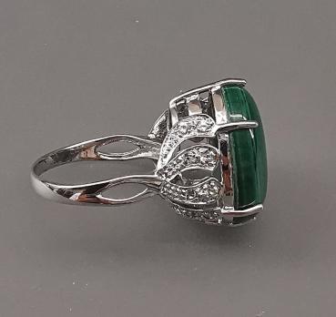 Silberner Malachit-Ring