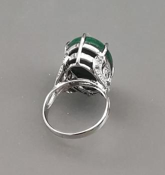 Silberner Malachit-Ring