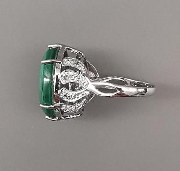 Silberner Malachit-Ring