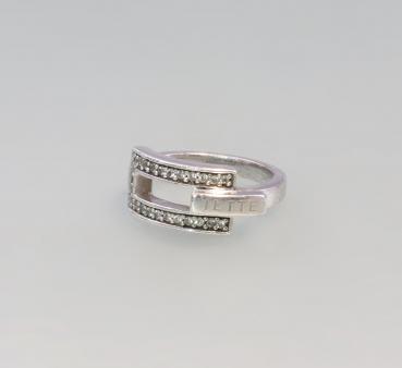 Silber-Ring mit weißen Steinen Jette