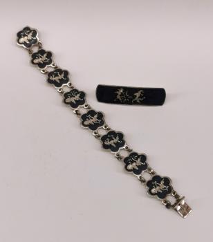 Armband und Brosche Tula-Silber