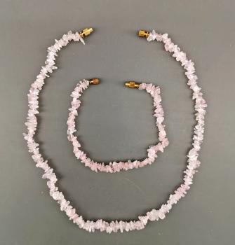 Collier und Armband Rosenquarz