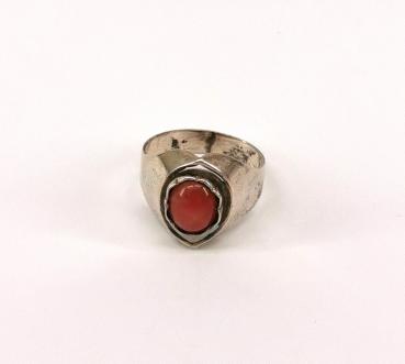 Ring 835er Silber brauner Stein Stempel Schwalbe Gr. 55