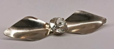 Brosche Strass silberfarben Art déco
