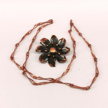 Kupfer Anhänger / Brosche Kette