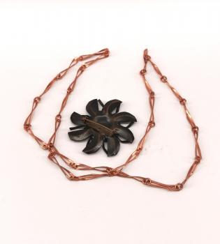 Kupfer Anhänger / Brosche Kette