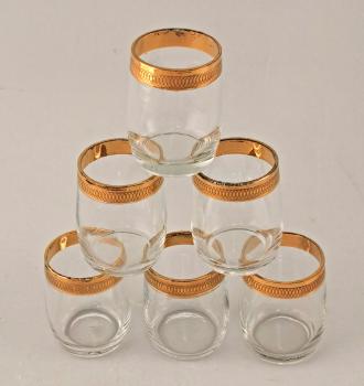 6 Schnapsgläschen Golddekor