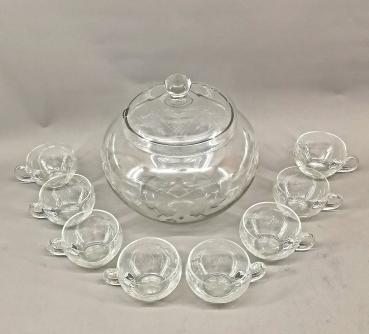 Bowle mit 8 Henkelbechern