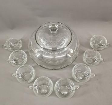 Bowle mit 8 Henkelbechern