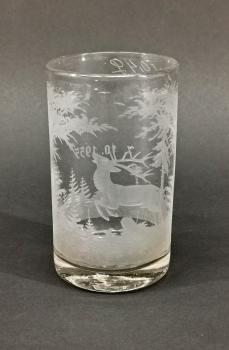 jagdliches Becher-Glas Hirsch