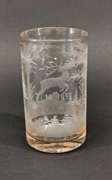 jagdliches Becher-Glas Hirsch