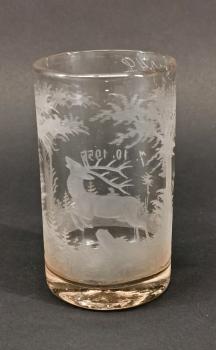 jagdliches Becher-Glas Hirsch