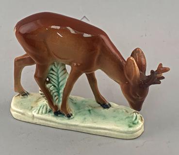 Porzellan Figur Rehbock Thüringen grasend