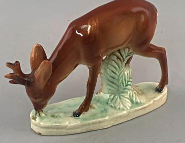 Porzellan Figur Rehbock Thüringen grasend