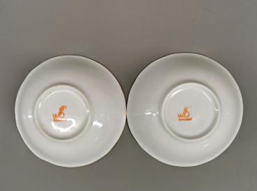 2 handgemalte Kompottschalen gelbe Rose