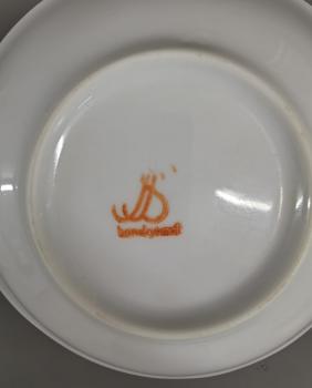 2 handgemalte Kompottschalen gelbe Rose