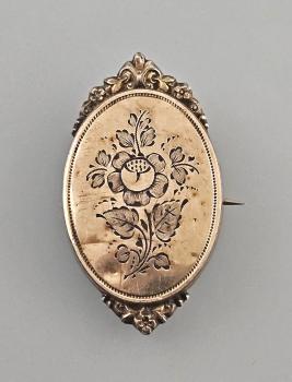 Brosche Biedermeier 4 x 2,2, cm