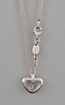 Silberne Kette mit Herzanhänger L 38 cm