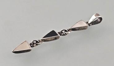 Silberner Perlmutt-Onyx Anhänger L 5 cm