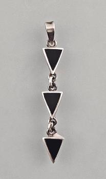 Silberner Onyx-Anhänger L 4,8 cm