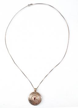 Rubin-Gold-Anhänger mit Kette