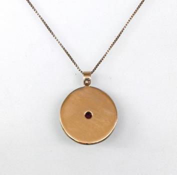 Rubin-Gold-Anhänger mit Kette