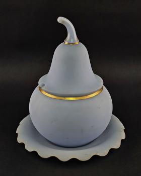 Alabasterglas-Bowle Biedermeier um 1840