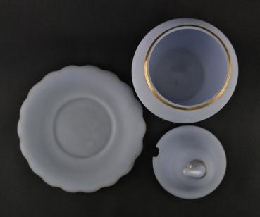 Alabasterglas-Bowle Biedermeier um 1840
