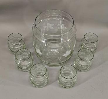 Bowle mit 6 Bechern