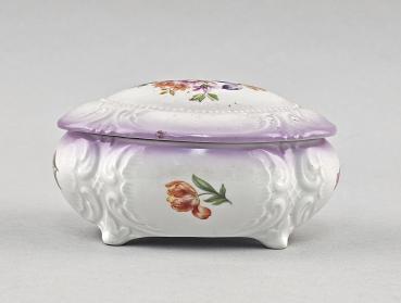 Barock-Dose Blumen Lichte 12x9x7cm