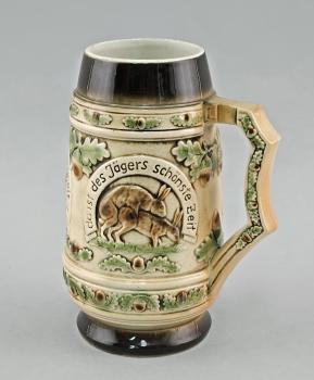 Sammler-Bierkrug Sitzendorf "erotisches"Jagdmotiv