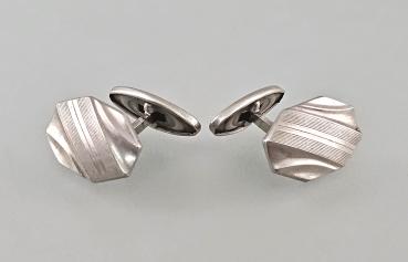 Paar Manschettenknöpfe silberfarben Vintage 2x1,3cm
