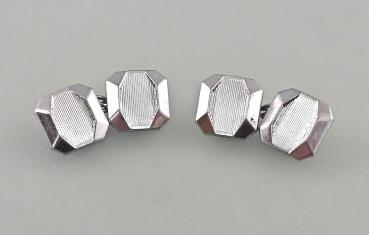 Paar Manschettenknöpfe geometrisch Vintage 1,3x1,3cm