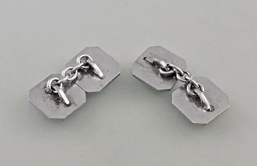 Paar Manschettenknöpfe geometrisch Vintage 1,3x1,3cm