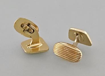 Preview: Paar Manschettenknöpfe geometrisches Dekor Vintage Trapez 1,5x1,5cm