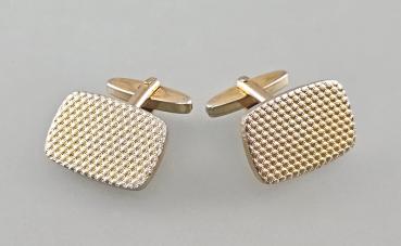 Paar Manschettenknöpfe geometrisches Dekor Vintage 2x1,5cm