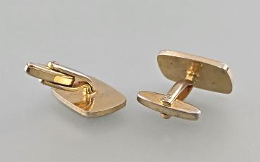 Paar Manschettenknöpfe geometrisches Dekor Vintage 2x1,5cm