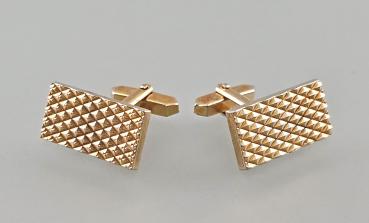 Paar Manschettenknöpfe geometrisches Dekor Vintage 2,5x1,2cm